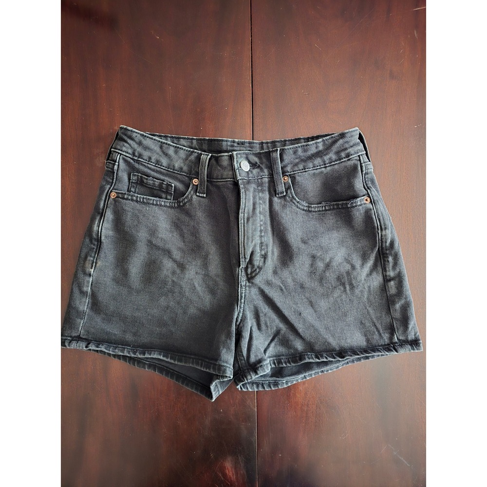 Old Navy OG Straight High Rise Denim Shorts Washed Black Womens Size 6